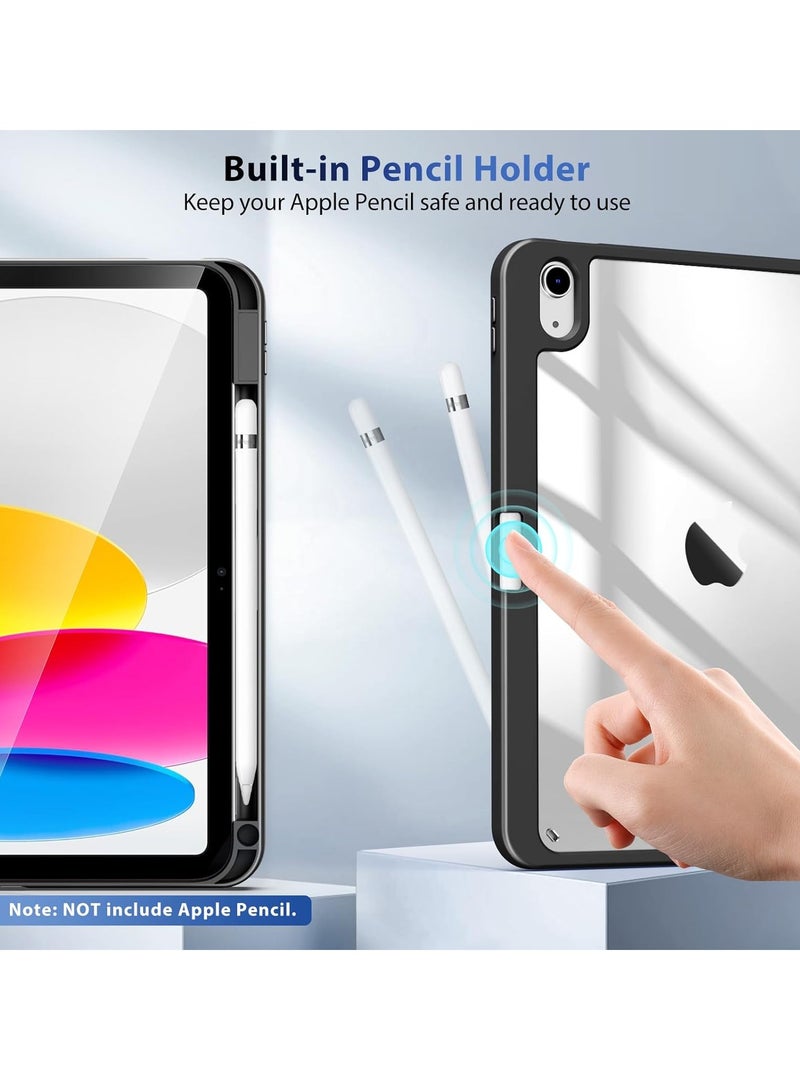 DUSALA Case for iPad (A16) 11th Generation 11 Inch 2025, iPad 10th Generation Case 10.9 Inch 2022 with Pencil Holder,Slim Protective Cover with Clear Back Shell,Auto Wake/Sleep, (Black) - Image 4