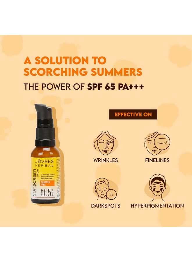 Jovees Sunscreen Face Serum Spf 65 With Green Tea Carrot And Sunflower Extract Broad Spectrum Sun Protection Light Weight & Water Resistant For Oily & Acne Prone Skin 30Ml - Image 5