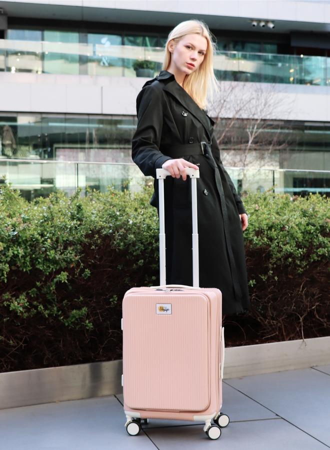 Biggdesign Moods Up Carry On Luggage with Spinner Wheels, 20-Inch Pink - Image 5