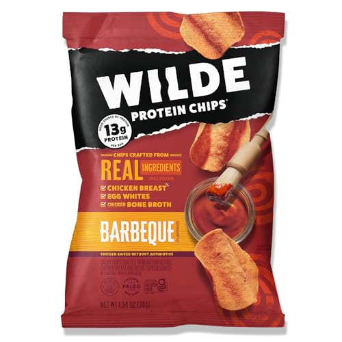 Wilde Chips WILDE Protein Chips Barbeque, Thin and Crispy High Protein Snacks, Keto Friendly, Low Carb Chips, Real Ingredients, 1.34oz (Pack of 8) - Image 1