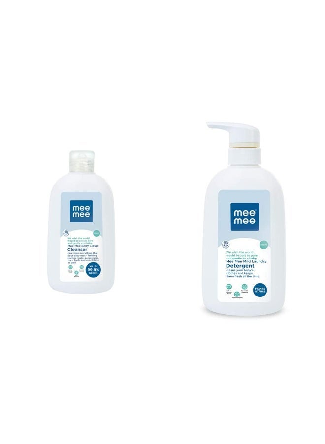 Mee Mee Anti-Bacterial Baby Liquid Cleanser (Cleanser - 500 ml - Bottle) & Mee Mee Mild Baby Liquid Laundry Detergent (Bottle) (300 ml, Bottle) - Image 1