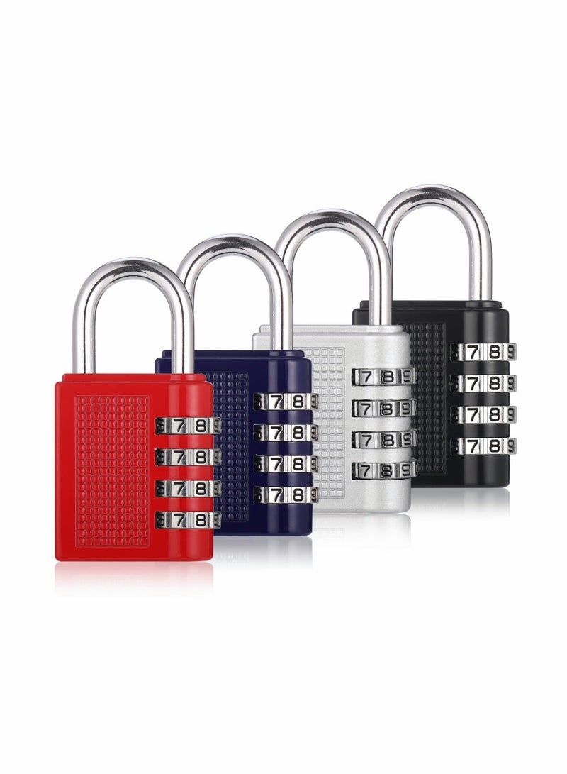 4 Pack Heavy Duty Waterproof Combination Padlocks for Gym Lockers and Outdoor Gates - Image 1