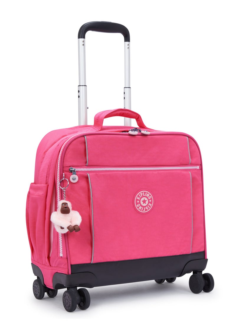 kipling - Kipling New Storia Kids' 4-Wheeled School Trolley Bag with 15.6 inch Laptop Compartment Happy pink c - Image 1
