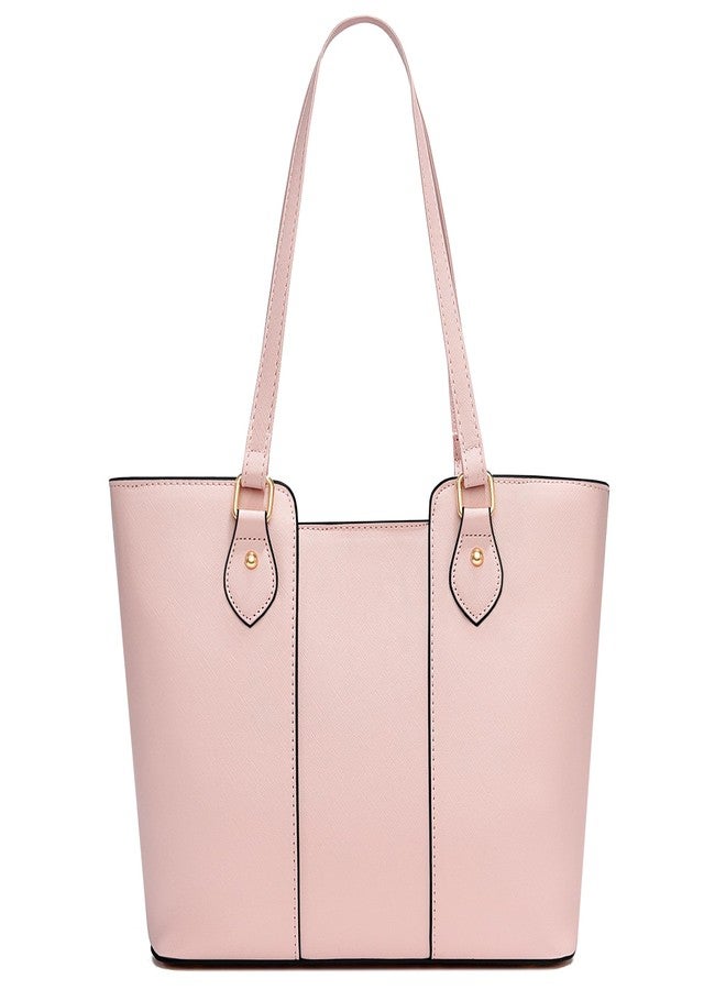 CHICAROUSAL Tote Bag for Women Large Handbags and Purses for Women PU Leather Womens Shoulder Bags (Light Pink) - Image 1