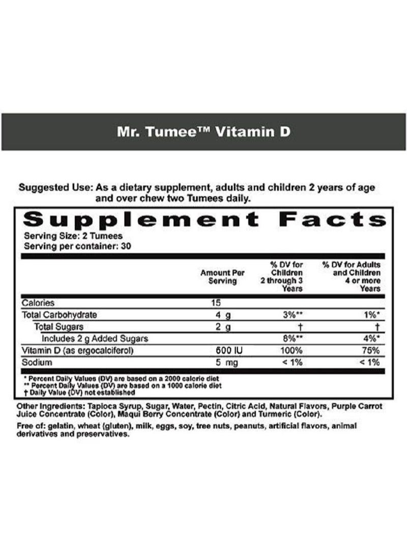 MR.TUMEE - Vitamin D 600 IU, 60 Gummies - Image 1