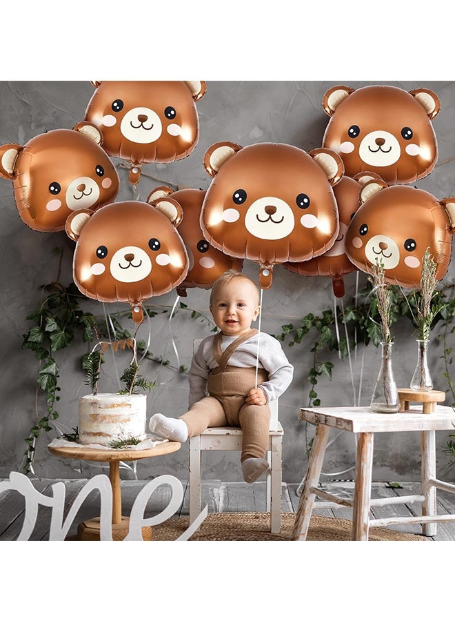 Wffo 10-Pack Large Bear Balloons - 22-Inch Cartoon Animal Balloons - Brown Foil Balloons - Suitable for Birthday Parties, Baby Parties, Jungle Theme Party Decorations - Image 5