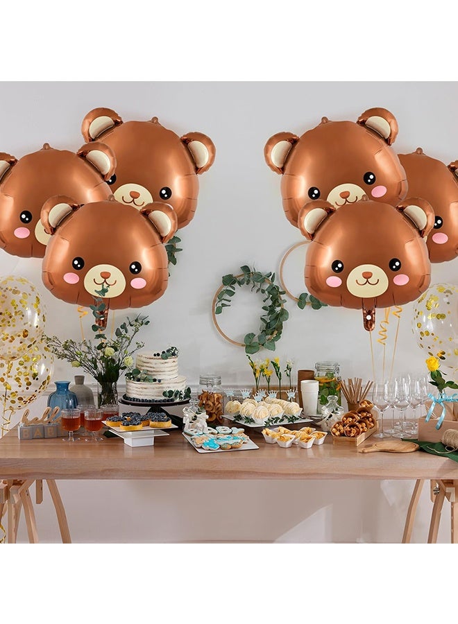 Wffo 10-Pack Large Bear Balloons - 22-Inch Cartoon Animal Balloons - Brown Foil Balloons - Suitable for Birthday Parties, Baby Parties, Jungle Theme Party Decorations - Image 3