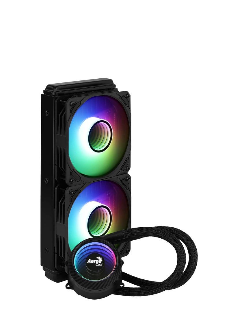 AeroCool Aerocool MIRAGEL240, CPU Liquid Cooling, 2 ARGB Fans 12cm, TDP 400W, Black  - Image 3