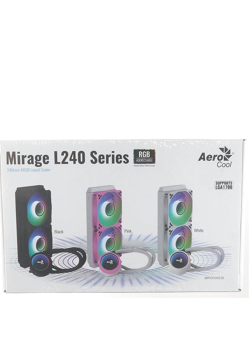 AeroCool Aerocool MIRAGEL240, CPU Liquid Cooling, 2 ARGB Fans 12cm, TDP 400W, Black  - Image 5