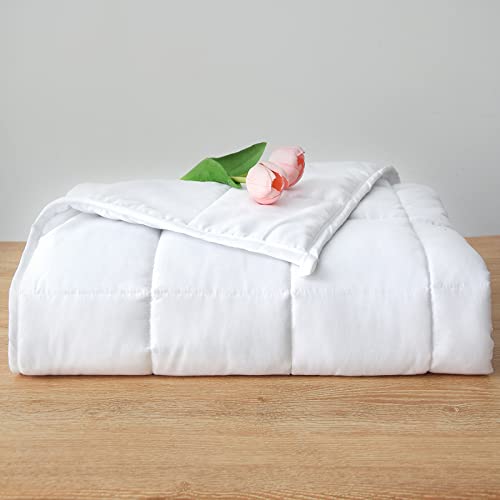 PRETTY NIGHT Weighted Blanket 12lbs Queen Size White 60"x80" Weighted Blankets for Adults Heavy Blanket are Comfortable and Cozy - Image 1