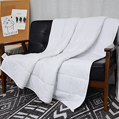 PRETTY NIGHT Weighted Blanket 12lbs Queen Size White 60"x80" Weighted Blankets for Adults Heavy Blanket are Comfortable and Cozy - Image 4
