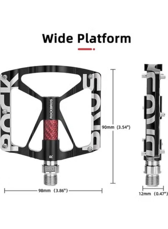 روكبروز أحذية دراجات جبلية ROCKBROS، أحذية دراجات MTB، أحذية دراجة من سبائك الألومنيوم الخفيفة ذات سطح غير زلقة، مزودة بمحامل مغلقة، أحذية منصة دراجة، مقاس 9/16 بوصة، أحذية دراجة BMX، دراجات طريق - Image 3