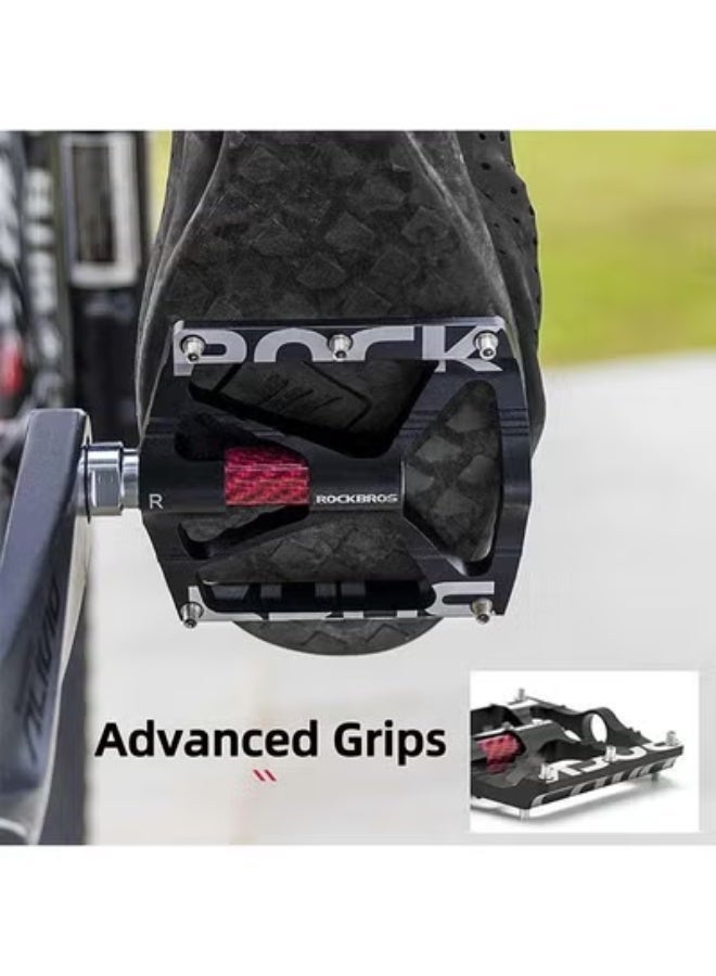 روكبروز أحذية دراجات جبلية ROCKBROS، أحذية دراجات MTB، أحذية دراجة من سبائك الألومنيوم الخفيفة ذات سطح غير زلقة، مزودة بمحامل مغلقة، أحذية منصة دراجة، مقاس 9/16 بوصة، أحذية دراجة BMX، دراجات طريق - Image 5