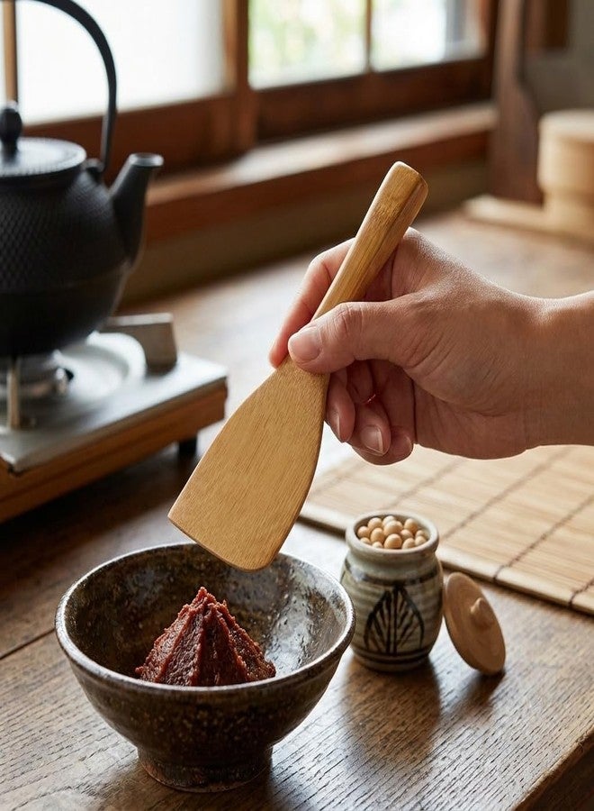 Morikuru Bamboo Miso Spatula 5.51 in (140mm), Scoop, Tool for Miso, Smoked Bamboo, Made in Japan - Image 2