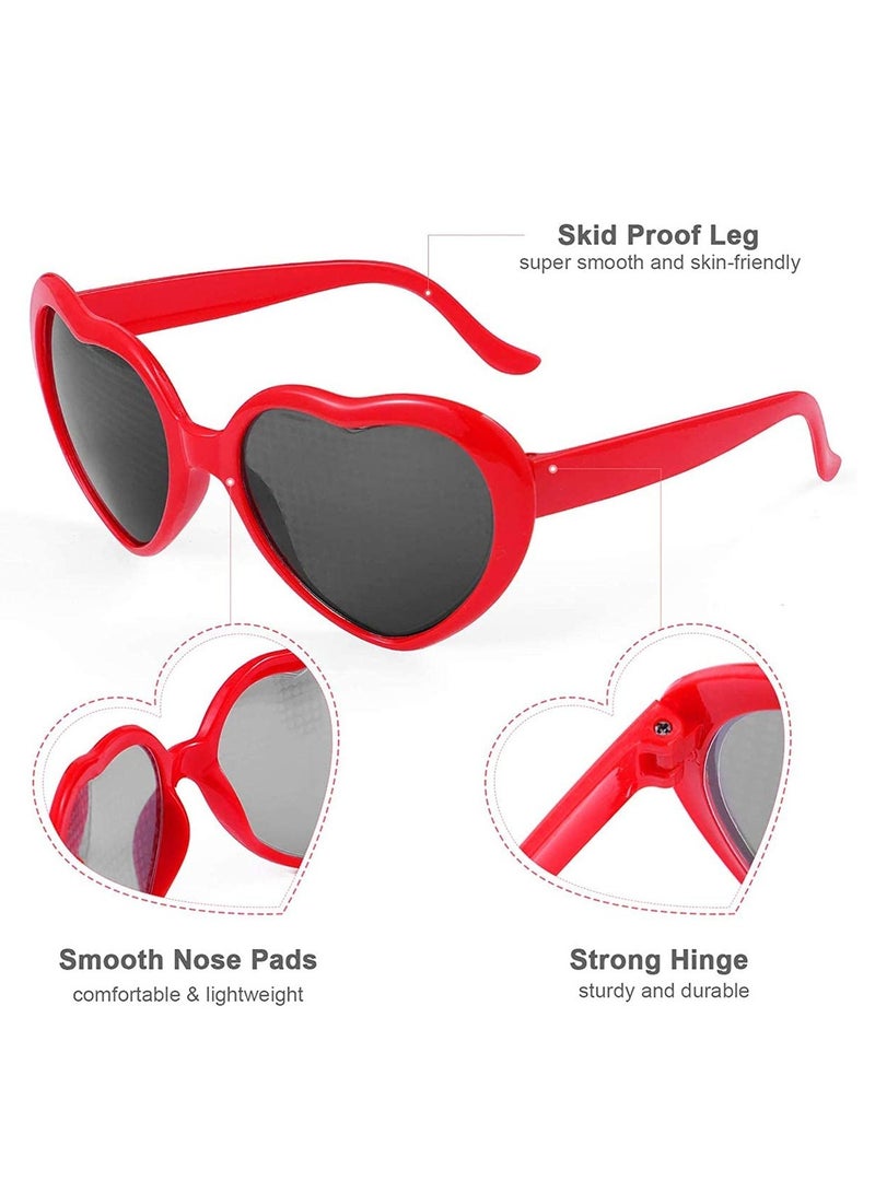 Special Effects Peach Heart Sunglasses Diffraction Eyeglasses for Light Shows Magnetic Clip-On Sunglasses for Night Driving  Plastic Frame - Image 5