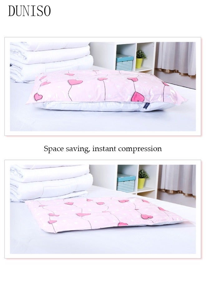 DUNISO Vacuum Storage Bags Pack of 6 (2 pieces 100cm*70cm + 2 pieces 80cm*60cm + 2 pieces 70cm*50cm) Reusable Space Savers With Hand Pump For Travel Packing And Home Storage - Image 4