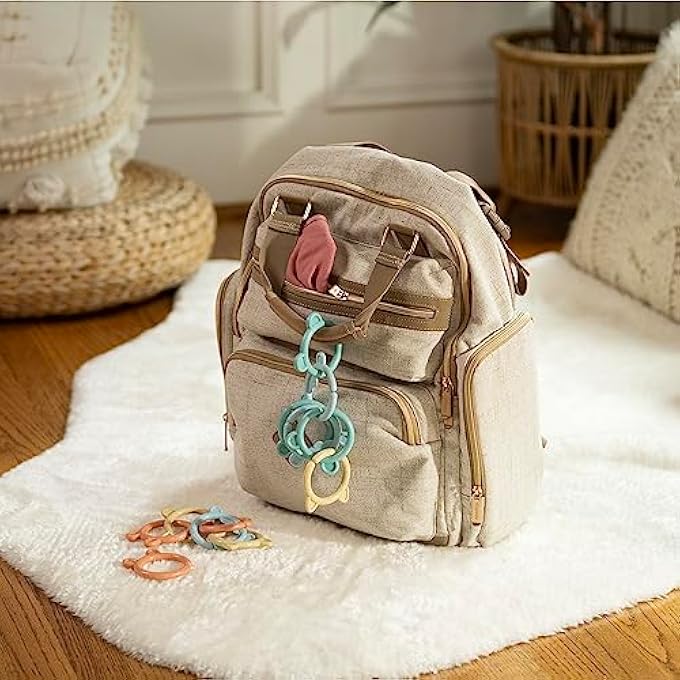 SHEPPY'S SQUAD TOY LINKS FOR NEWBORN AND UP, 12 LINKS, PLANT-BASED AND BPA-FREE MATERIALS, MULTI-TEXTURE - Image 4