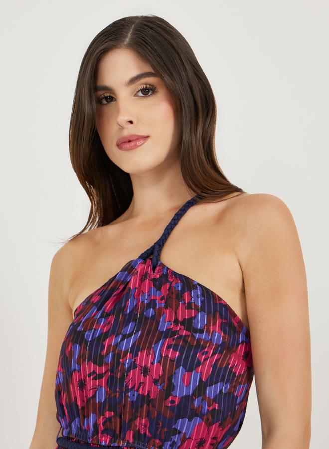 Styli Floral Pleated Midi Dress  - Image 4