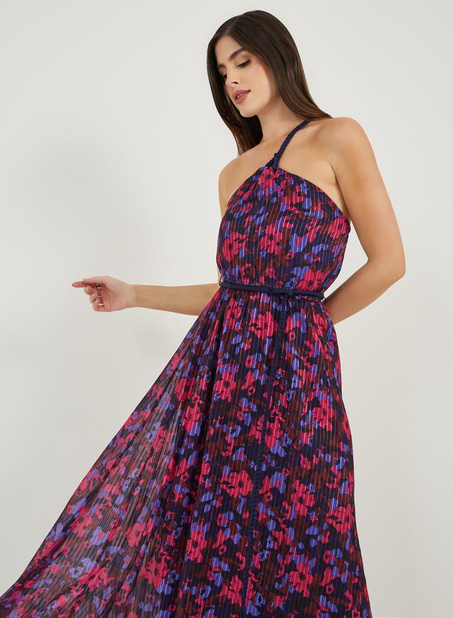 Styli Floral Pleated Midi Dress  - Image 3