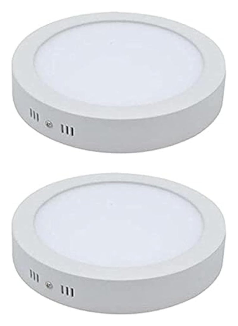 El Rawda Lighting 18W Round Led Spot Panel Light Surface Mounted - white - 2 Pieces 