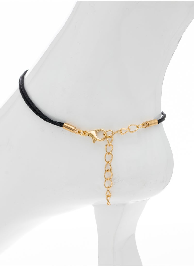 Season - Thread anklet decorated with a golden stone - Image 1