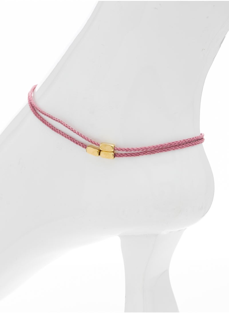 Season - Thread anklet decorated with a golden stone - Image 1