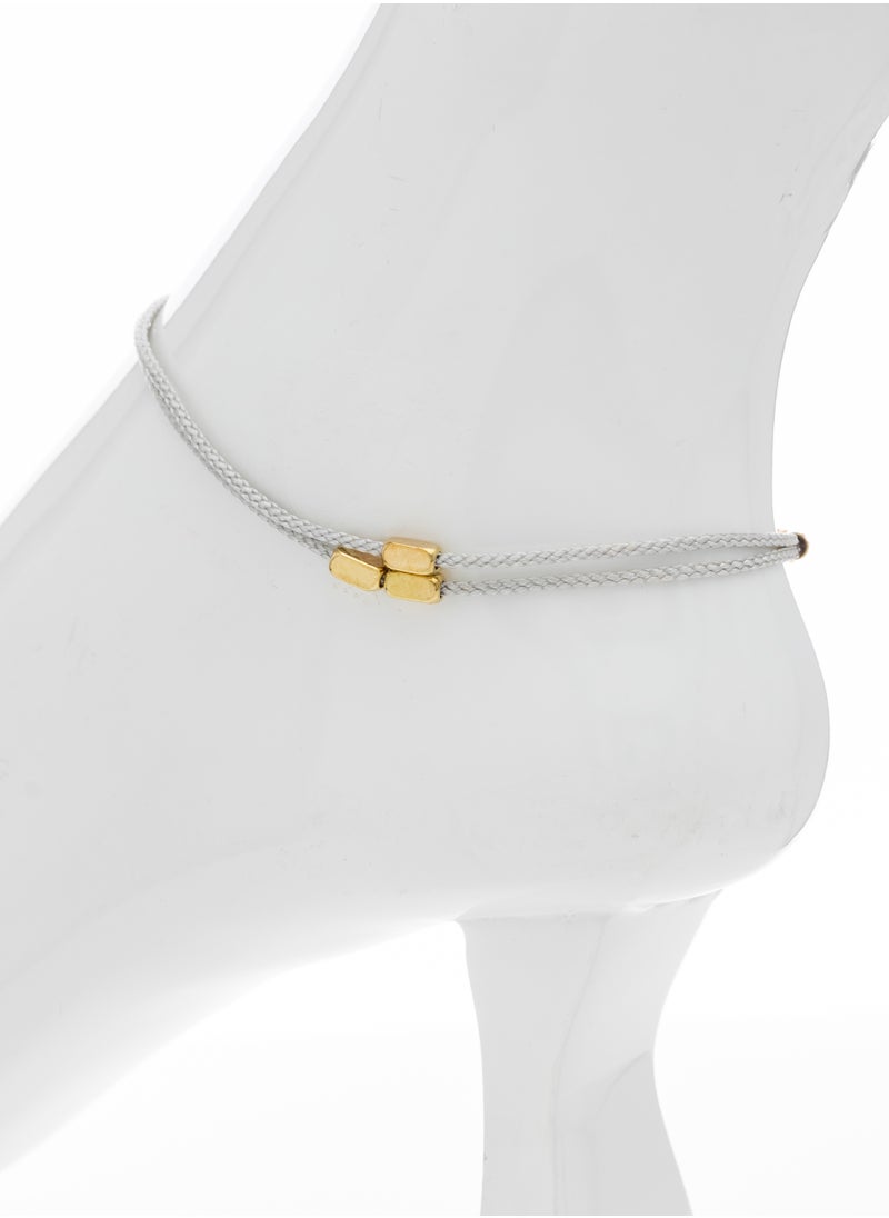 Season - Thread anklet decorated with a golden stone - Image 1