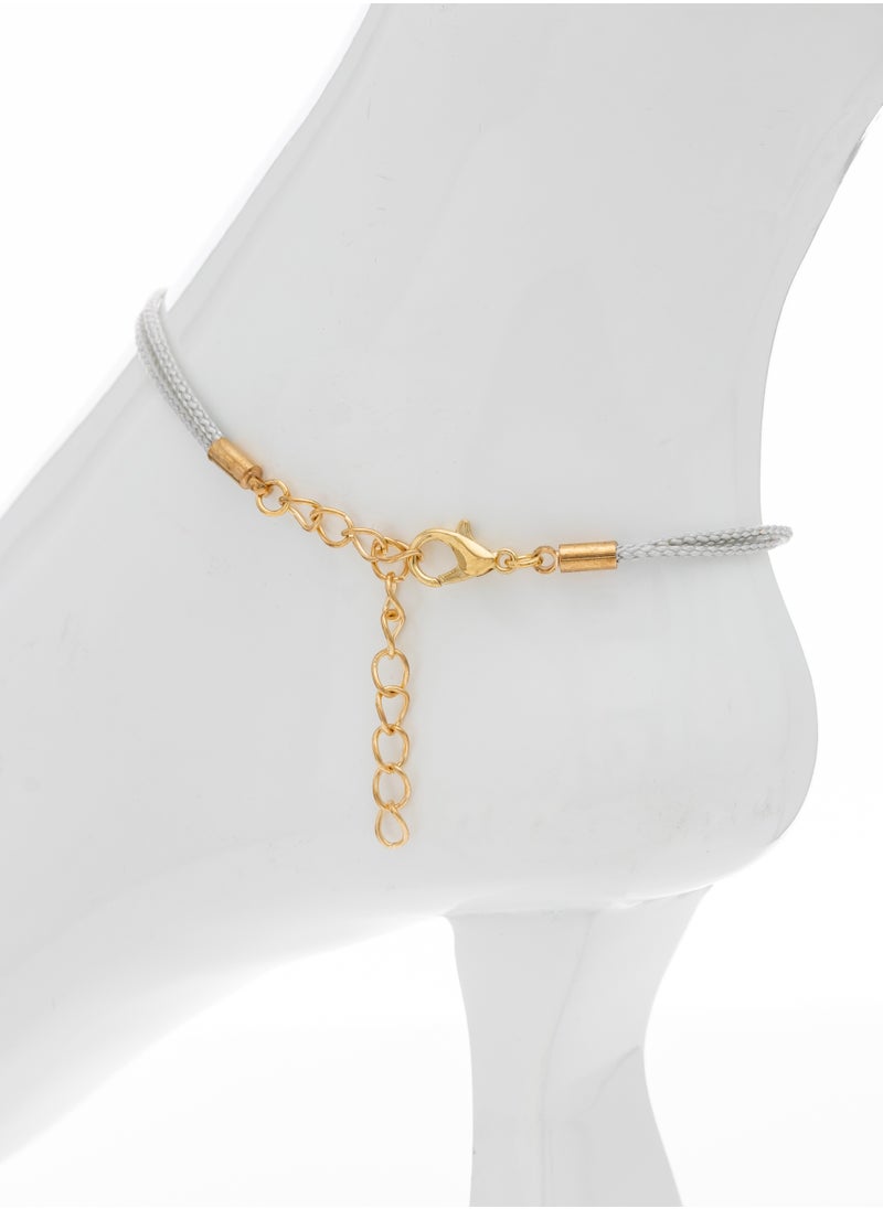 Season - Thread anklet decorated with a golden stone - Image 1