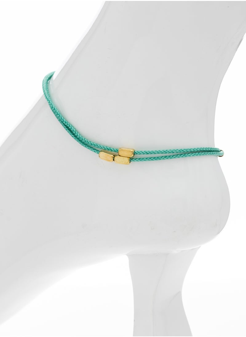 Season - Thread anklet decorated with a golden stone - Image 1