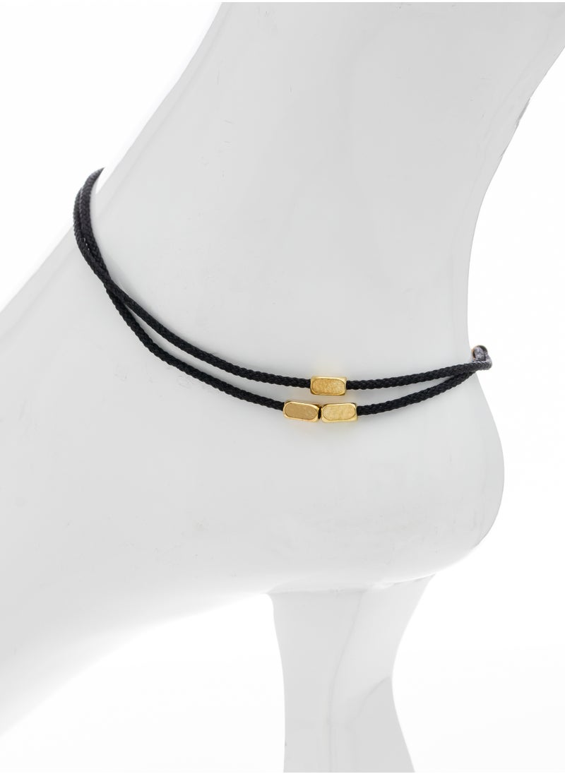 Season - Thread anklet decorated with a golden stone - Image 1