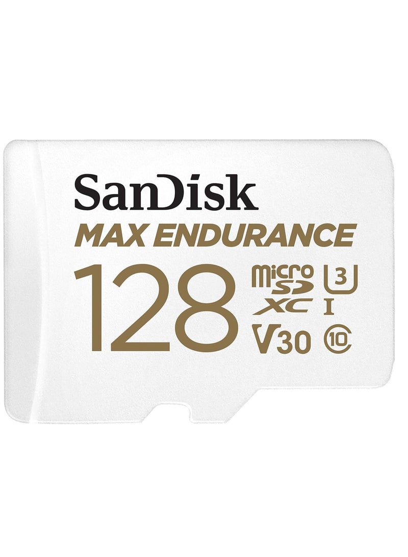 sandisk MAX Endurance MicroSDXC Card with Adapter for Home Security Cameras & Dash Cams - C10, U3, V30, 4K UHD, Micro SD Card - SDSQQVR-128G-GN6IA | - Image 1