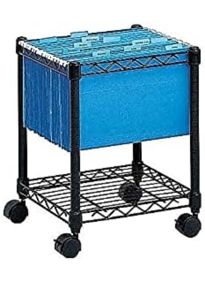 Safco Safco Compact Rolling Cart, Fits Letter and Legal-Size Hanging Folders, Mobile File Storage, Steel, Black  - Image 2
