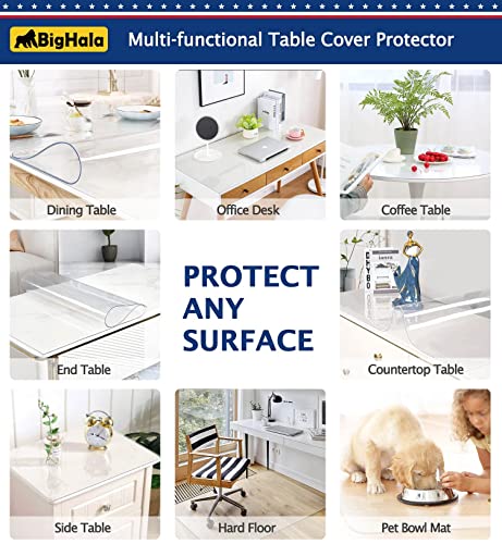 BigHala 24x48 Inch Clear Table Cover Protector for Kitchen Dining Room Wood Furniture Plastic Tablecloth Protector Easy Clean PVC Desk Pad Vinyl Coffee Side Table Protectors Pads Vanity End Table Mat - Image 5
