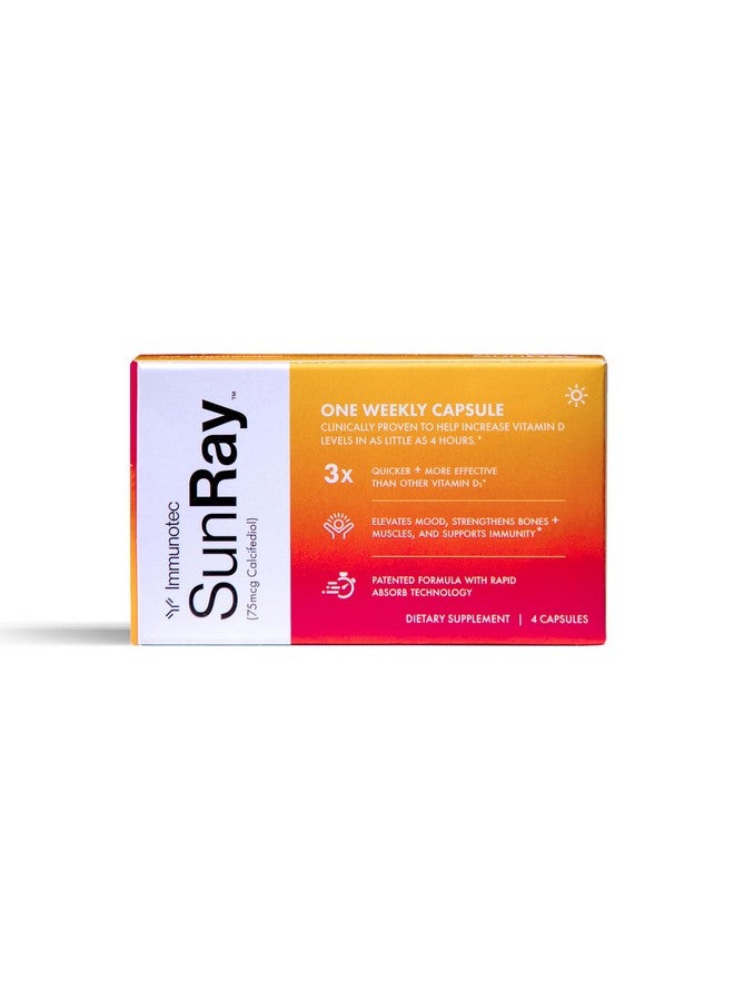 Immunotec Sunray - Calcifediol 75 mcg - Advanced Form of Vitamin D - Once a Week Dose - Superior Absorption - Fast Acting - Image 1