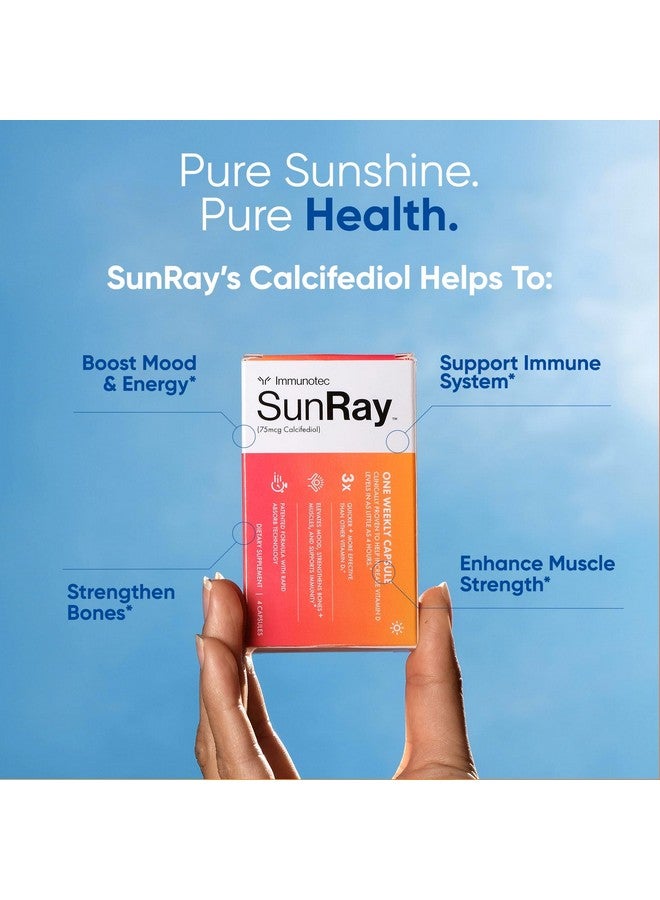 Immunotec Sunray - Calcifediol 75 mcg - Advanced Form of Vitamin D - Once a Week Dose - Superior Absorption - Fast Acting - Image 2