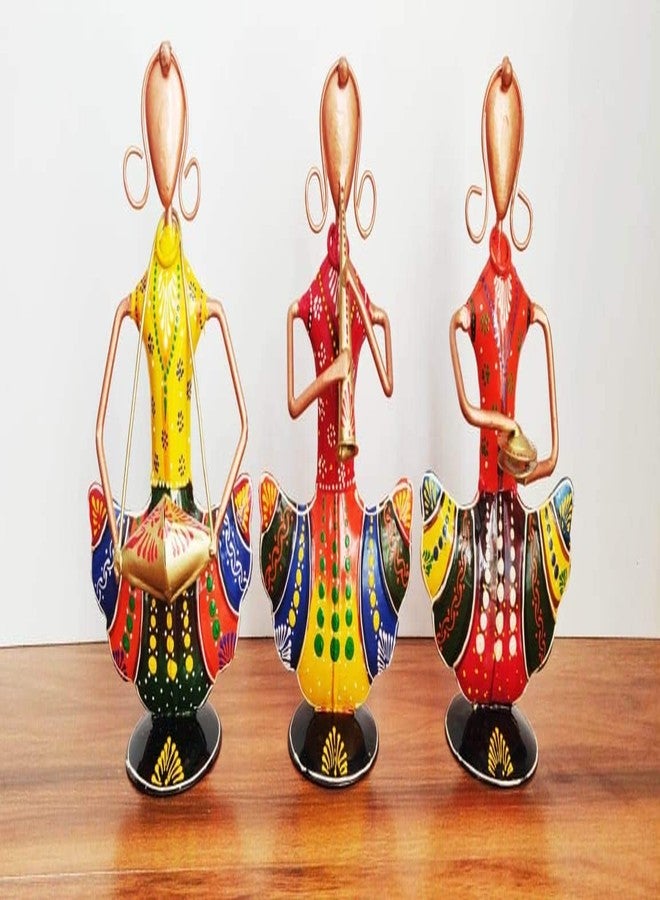 GUNENDRA Crafts Metal Rajasthani Musicians Item showpiece - Decorative Items for Home | Gift Items | Showpieces | Home Decor Items| Table Decorative Items (12.7 x 7.6 x 20.3 Centimeters) - Image 1