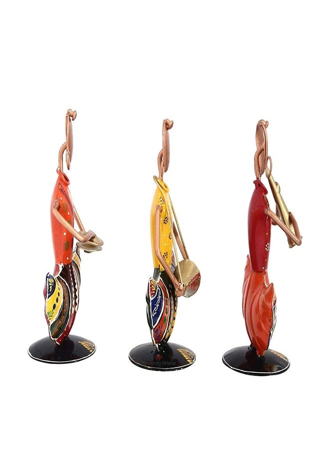 GUNENDRA Crafts Metal Rajasthani Musicians Item showpiece - Decorative Items for Home | Gift Items | Showpieces | Home Decor Items| Table Decorative Items (12.7 x 7.6 x 20.3 Centimeters) - Image 3