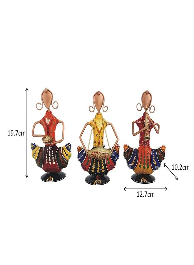 GUNENDRA Crafts Metal Rajasthani Musicians Item showpiece - Decorative Items for Home | Gift Items | Showpieces | Home Decor Items| Table Decorative Items (12.7 x 7.6 x 20.3 Centimeters) - Image 4