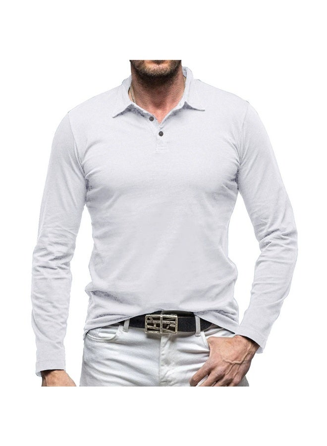 general Men's Cotton Polo Shirts Performance Long Sleeve T-Shirts Moisture Wicking Dry Fit Polos Fashion Golf Shirt for Men - Image 1