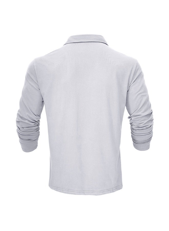 general Men's Cotton Polo Shirts Performance Long Sleeve T-Shirts Moisture Wicking Dry Fit Polos Fashion Golf Shirt for Men - Image 2