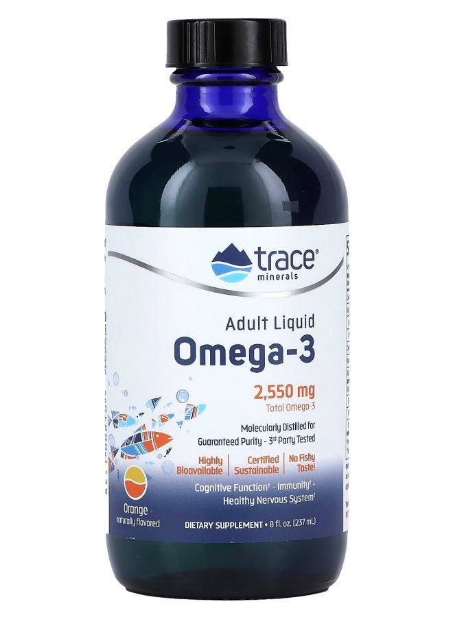 Trace Minerals Adult Liquid Omega-3 Orange 2550 mg 8 fl oz (237 ml)