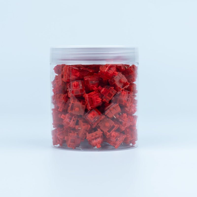 مفاتيح لوحة المفاتيح Phantom Red، خطية 45gf مع إضاءة RGB LED، مزلقة مسبقًا للوحات المفاتيح الميكانيكية MX (أحمر، 110 قطعة) - Image 4