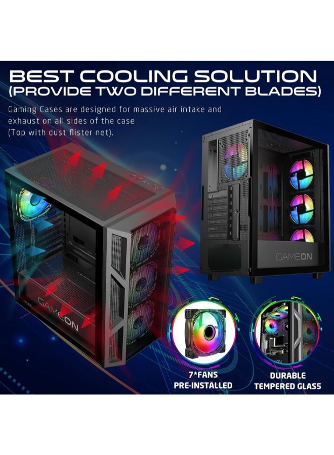 GAMEON Gaming PC With Intel Core i5-12400F Processor/16GB DDR4 RAM/1TB SSD/6GB Nvidia GeForce GTX 3050 Graphics/Windows 10 Pro+ 23.8 Inch 120Hz Ful HD IPS Monitor+ GameON Case Black - Image 4