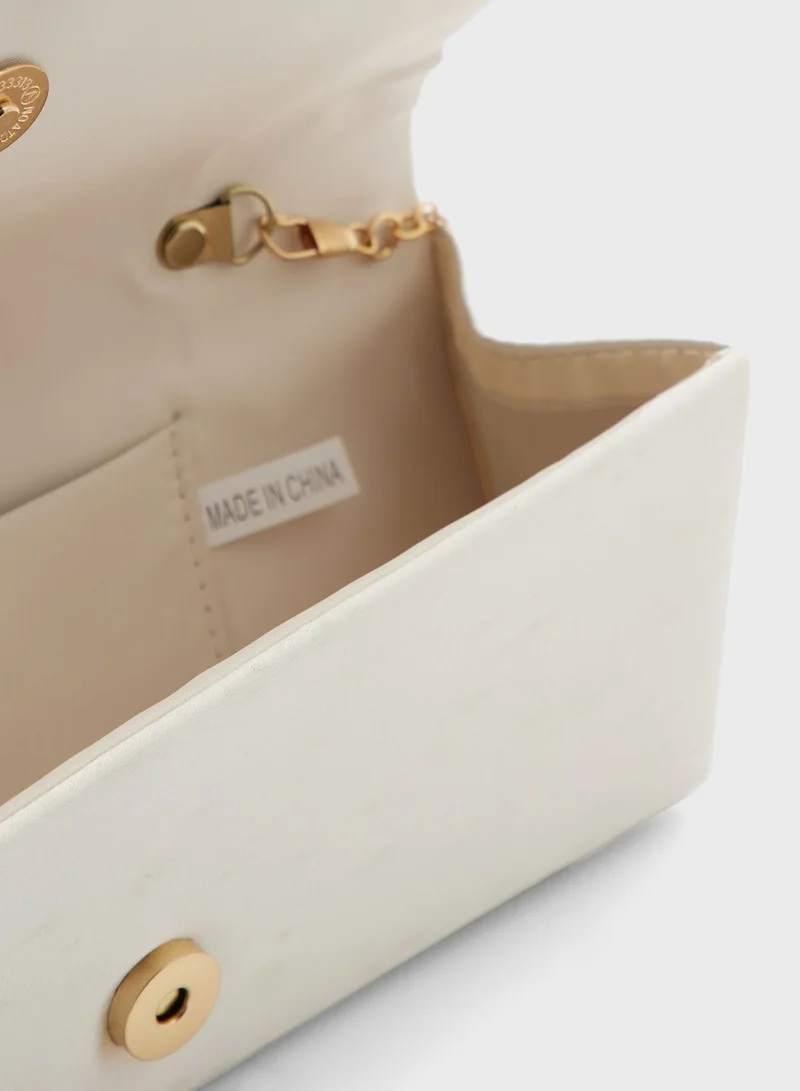 Ella Limited Edition Pleated Satin Clutch Bag