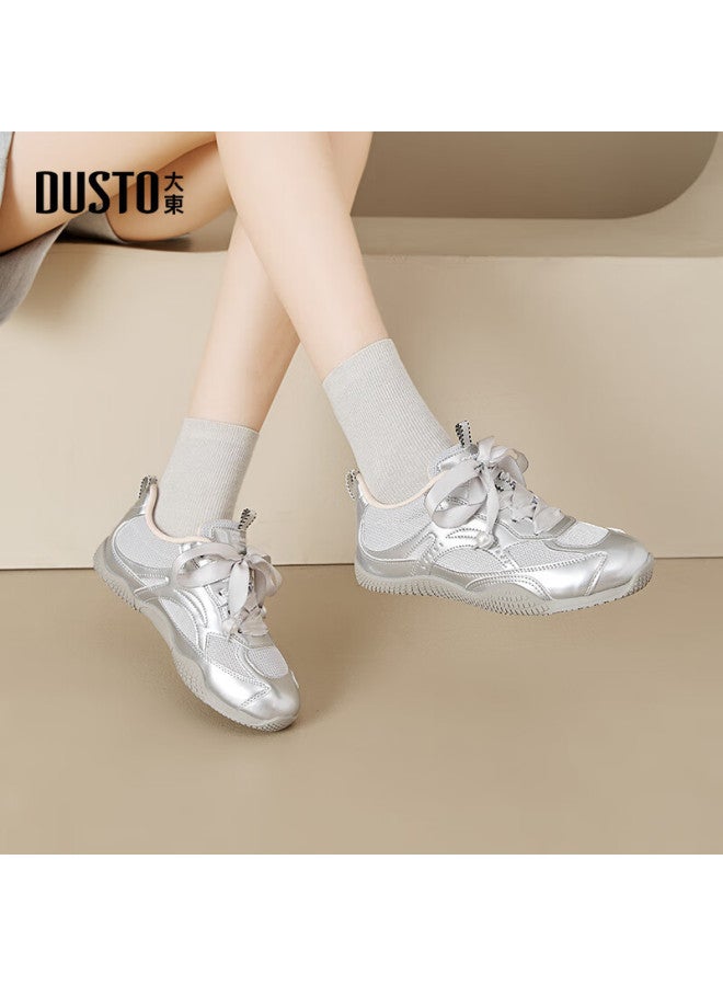 DUSTO Da Dong Women's Sneakers Spring New Breathable Mesh Pearl Casual Women's Sports Shoes 0355 - Image 2
