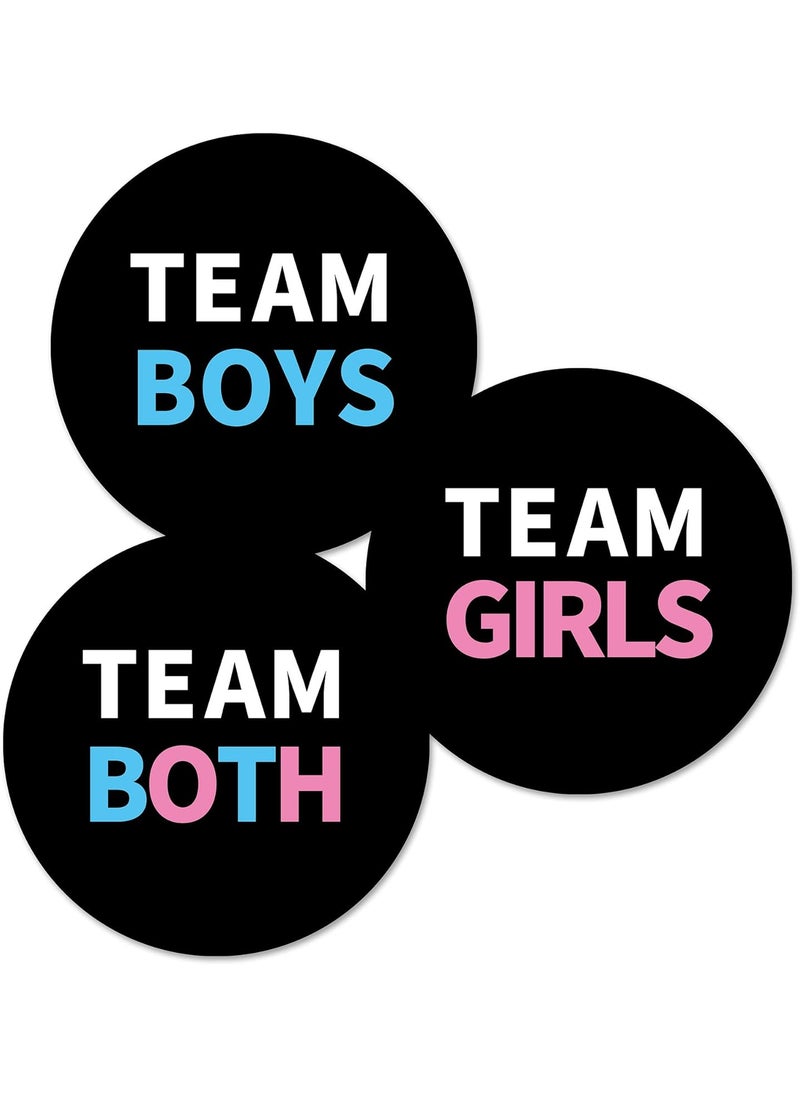 MAGJUCHE Chalkboard Twin Gender Reveal Stickers 60 2inches Team Boys Team Girls Team Both Twins Baby Shower Party Labels Sticker  - Image 1