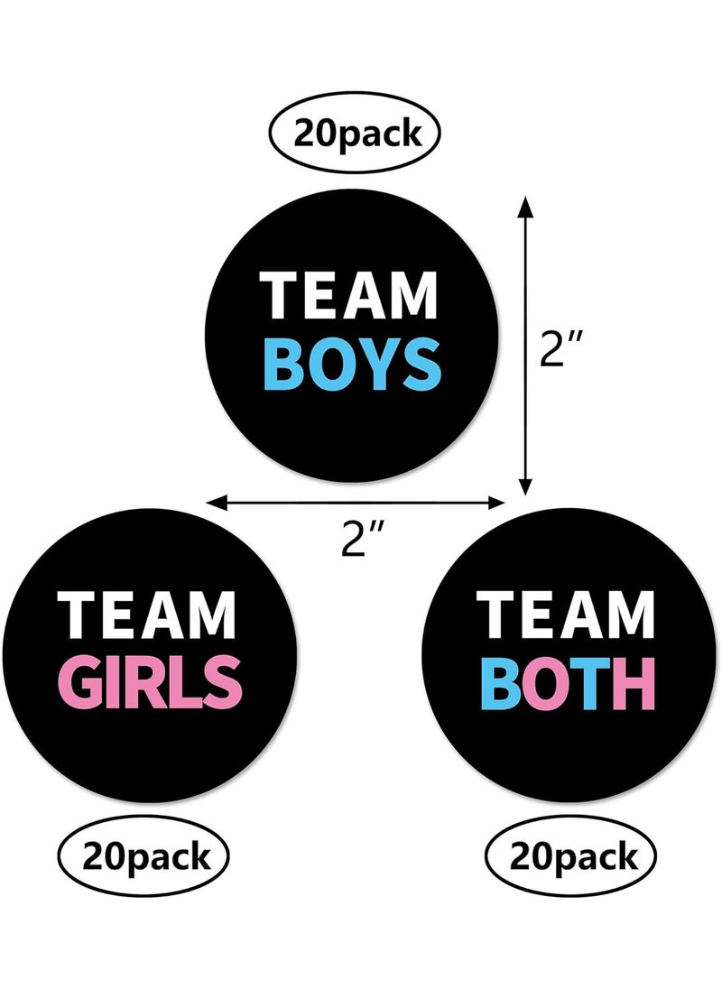 MAGJUCHE Chalkboard Twin Gender Reveal Stickers 60 2inches Team Boys Team Girls Team Both Twins Baby Shower Party Labels Sticker  - Image 4