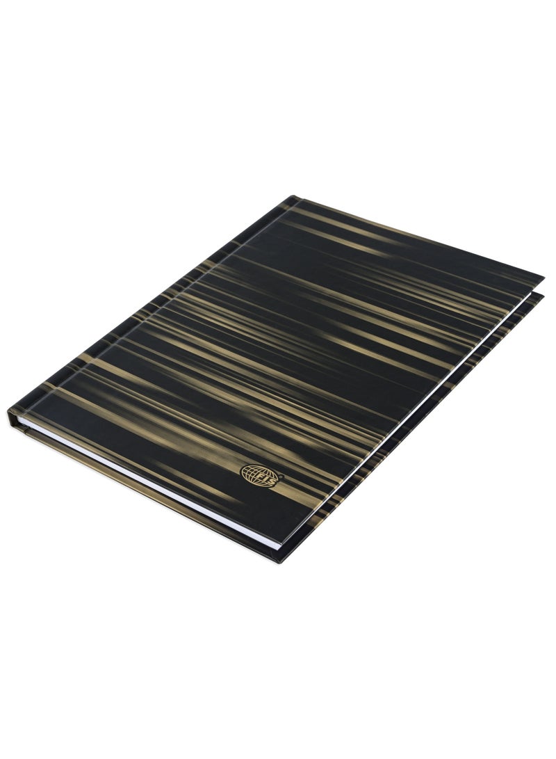 FIS FIS® Notebook Hard Cover, A5 Size(14.8x21cm), 2 Quire, 192 Pages, 96 Sheets, Single Line Ruling, Golden/Black, Packet of 5 Pieces, Design 8 - FSNBHCA5GLBKD08  - Image 3