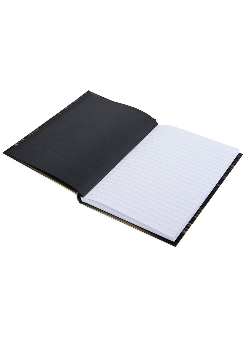FIS FIS® Notebook Hard Cover, A5 Size(14.8x21cm), 2 Quire, 192 Pages, 96 Sheets, Single Line Ruling, Golden/Black, Packet of 5 Pieces, Design 8 - FSNBHCA5GLBKD08  - Image 5