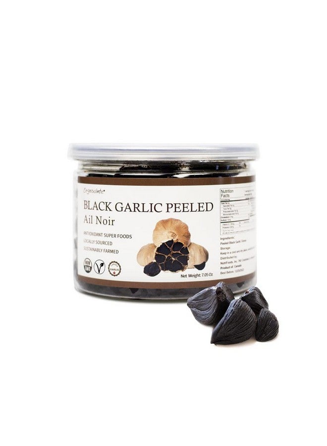 Orgnisulmte Canada Peeled Black Garlic Fermented for 90 Days Peeled Multiple Clove Super Foods, Ready to Eat 7.05 Oz - Image 1